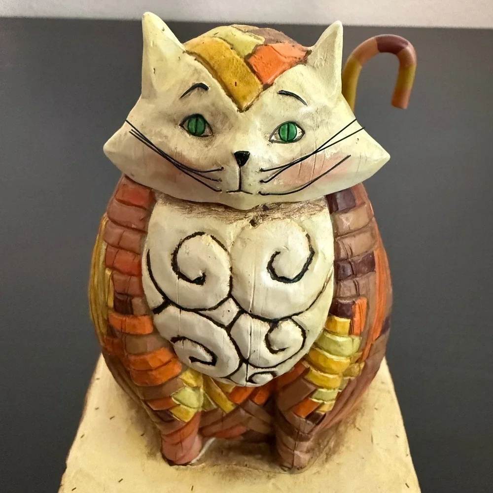 2003 Jim Shore Heartwood Creek 114422T Elijah Red Tabby Kitty Cat Figurine